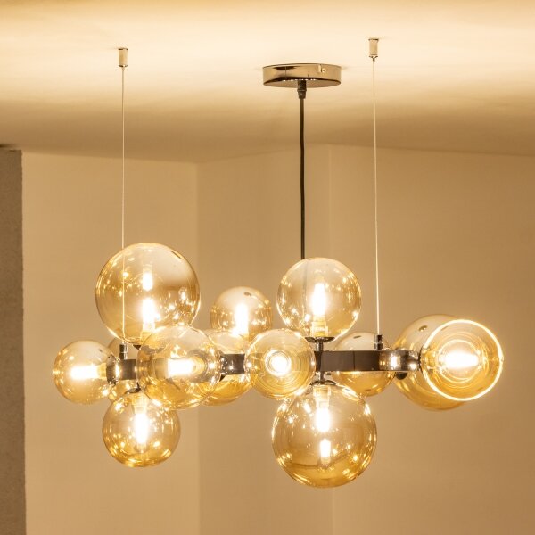 Brilagi - LED závesný luster na lane MILLA 15xG9/3W/230V čierny chróm/zlatá