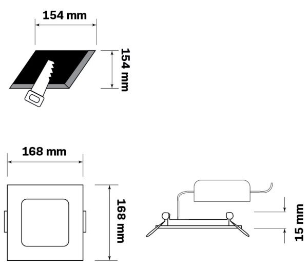 LED Podhľadové svietidlo RIGEL LED/10W/230V 4000K 16,8x16,8 cm čierna