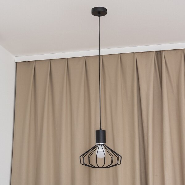 Luster na lanku SOLANO 1xE27/15W/230V čierna/lesklý chróm