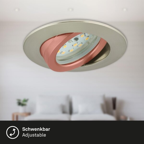Briloner 7296-012 - LED Stmievateľné podhľadové svietidlo LED/6,5W/230V IP23 chróm