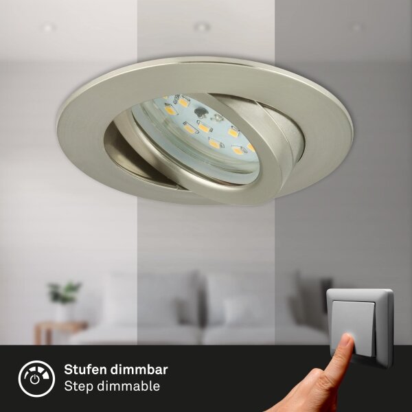 Briloner 7296-012 - LED Stmievateľné podhľadové svietidlo LED/6,5W/230V IP23 chróm