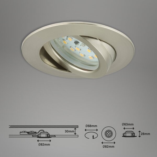 Briloner 7296-012 - LED Stmievateľné podhľadové svietidlo LED/6,5W/230V IP23 chróm