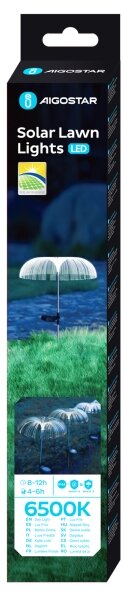 Aigostar - LED Solárna dekoračná lampa LED/0,03W/1,2V 70cm 6500K IP44