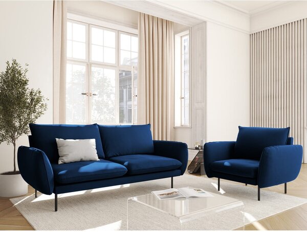Modré zamatové kreslo Vienna - Cosmopolitan Design