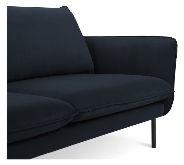 Tmavomodrá zamatová pohovka 160 cm Vienna – Cosmopolitan Design