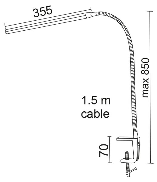 ACA Lighting LED stmievateľná stolná lampička DELGADO 5W/230V/4000K/320Lm/120°/IP20, biela