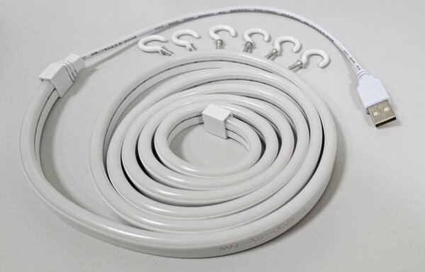 LED Flexibilný pásik NEON LED/5V USB 1,8 m biela