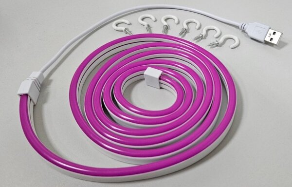 LED Flexibilný pásik NEON LED/5V USB 1,8 m fialová