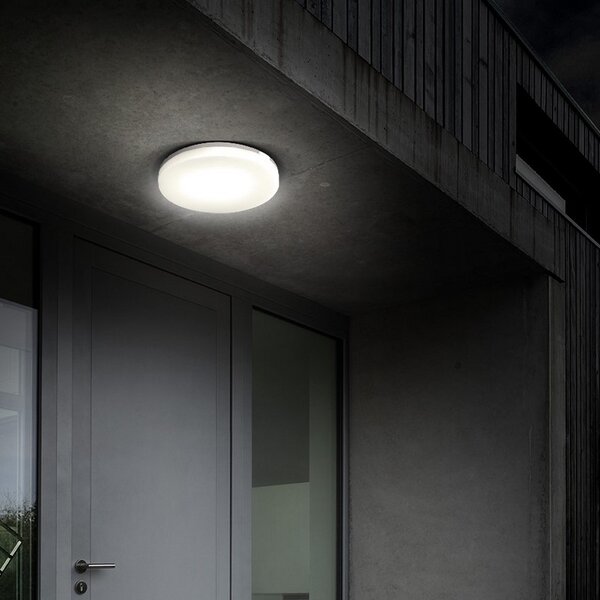 SOLIGHT LED vonkajšie prisadené svietidlo 15W/230V1150Lm/4000K/120°/IP54, kruhové biele