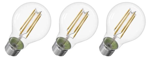 SADA 3x LED Žiarovka FILAMENT A60 E27/3,8W/230V 2700K Energetická trieda A