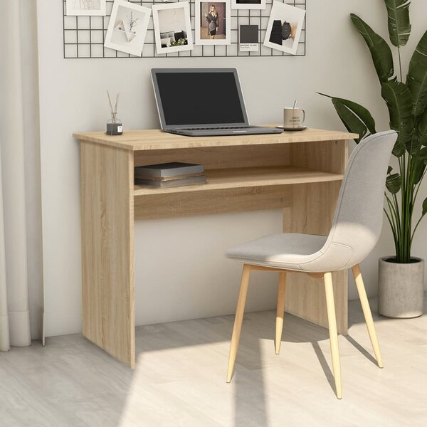 Písací stôl, dub sonoma 90x50x74 cm, drevotrieska