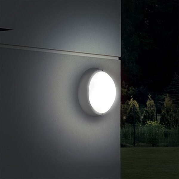 SOLIGHT LED vonkajšie prisadené svietidlo 18W/230V/1350Lm/4000K/120°/IP65, kruhové biele