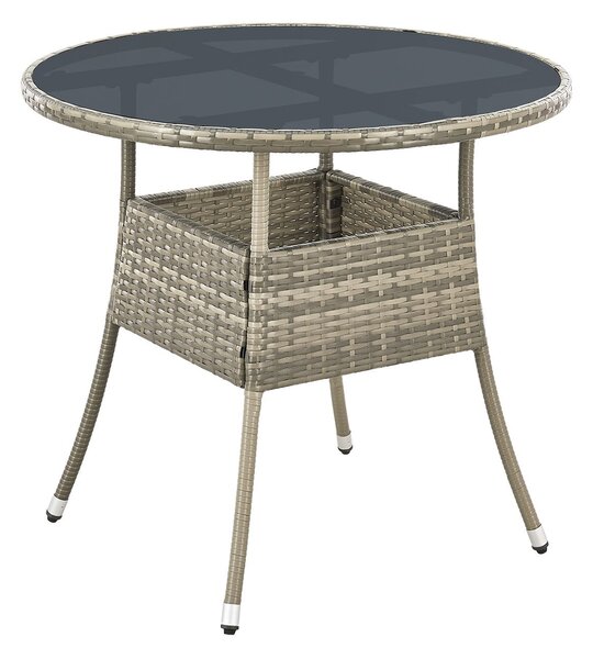 Ratanový okrúhly stôl Yoro Ø80 cm - šedý
