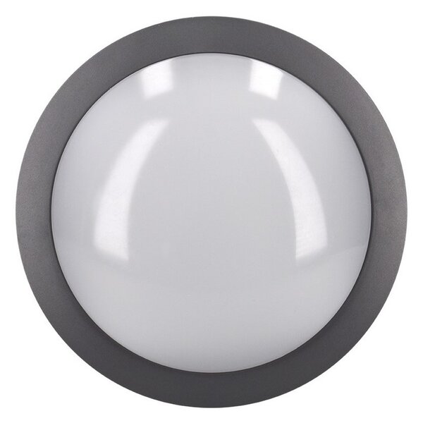 SOLIGHT LED vonkajšie prisadené svietidlo 13W/230V/910Lm/4000K/120°/IP54, kruhové šedé