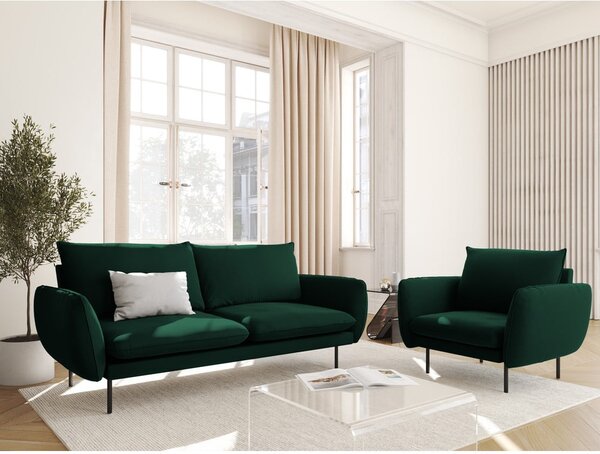 Tmavozelená zamatová pohovka 160 cm Vienna – Cosmopolitan Design