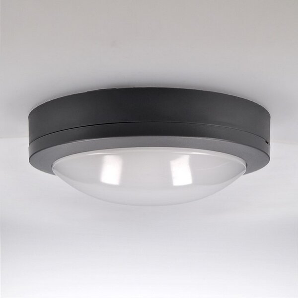 SOLIGHT LED vonkajšie prisadené svietidlo 13W/230V/910Lm/4000K/120°/IP54, kruhové šedé
