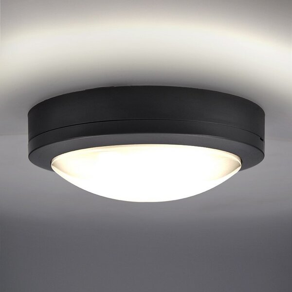 SOLIGHT LED vonkajšie prisadené svietidlo 13W/230V/910Lm/4000K/120°/IP54, kruhové šedé