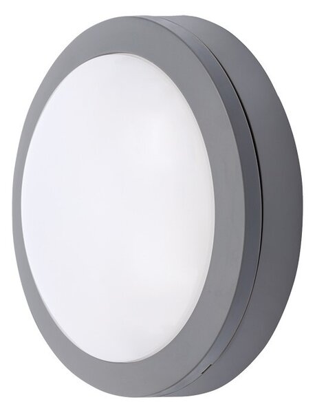 SOLIGHT LED vonkajšie prisadené svietidlo 13W/230V/910Lm/4000K/120°/IP54, kruhové šedé