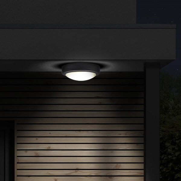 SOLIGHT LED vonkajšie prisadené svietidlo 13W/230V/910Lm/4000K/120°/IP54, kruhové šedé