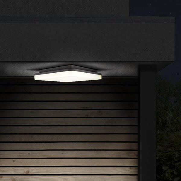 SOLIGHT LED vonkajšie prisadené svietidlo 15W/230V/1150Lm/4000K/120°/IP54, 22cm x 22cm, biele