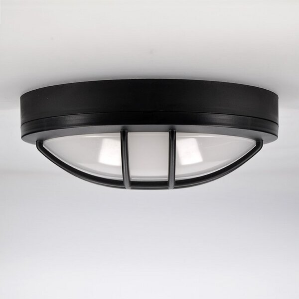 SOLIGHT LED vonkajšie prisadené svietidlo s mriežkou 13W/230V/910Lm/4000K/120°/IP65, kruhové čierne