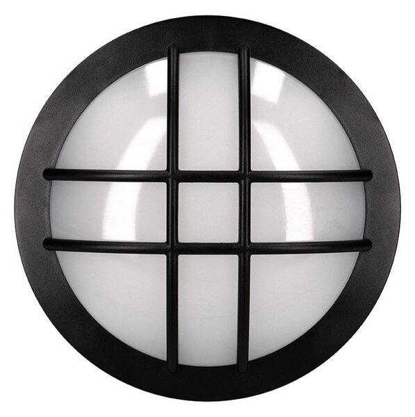 SOLIGHT LED vonkajšie prisadené svietidlo s mriežkou 13W/230V/910Lm/4000K/120°/IP65, kruhové čierne