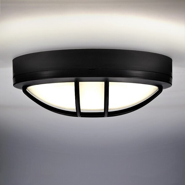 SOLIGHT LED vonkajšie prisadené svietidlo s mriežkou 13W/230V/910Lm/4000K/120°/IP65, kruhové čierne