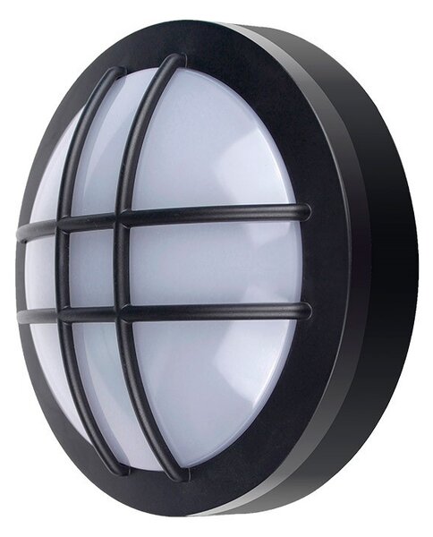 SOLIGHT LED vonkajšie prisadené svietidlo s mriežkou 13W/230V/910Lm/4000K/120°/IP65, kruhové čierne