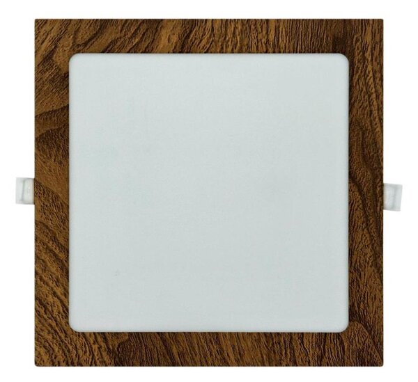 LED Podhľadové svietidlo SQUARE LED/18W/230V 4200K 22x22 cm hnedá