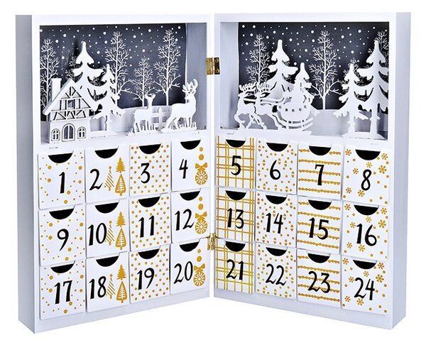 SOLIGHT LED adventný kalendár - kniha, 8x LED, 40x30cm, 2x AAA