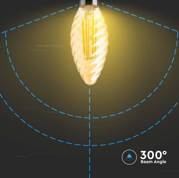 LED Žiarovka FILAMENT AMBER E14/4W/230V 2200K