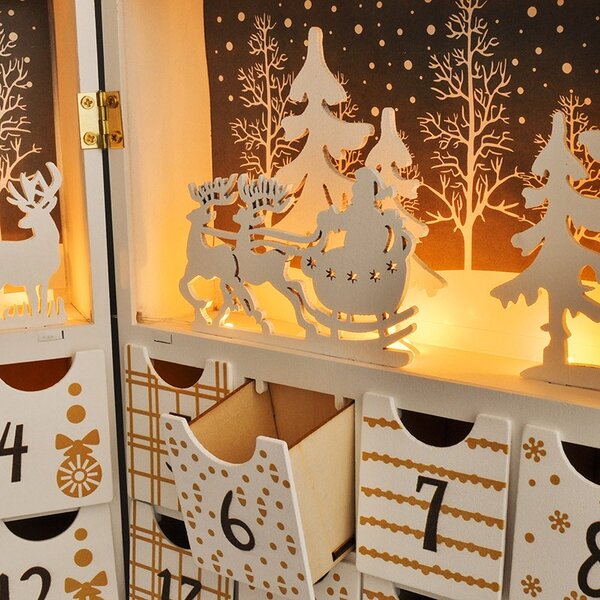SOLIGHT LED adventný kalendár - kniha, 8x LED, 40x30cm, 2x AAA