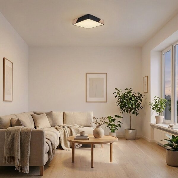Brilagi - LED stropné svietidlo PILANA LED/24W/230V dub/čierna 32x32 cm