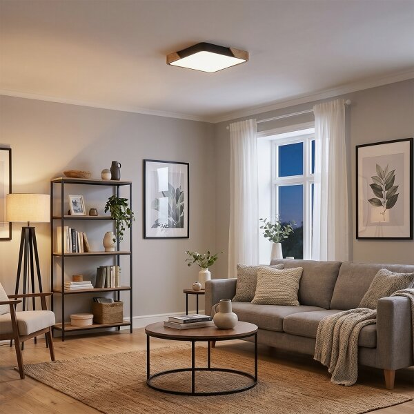 Brilagi - LED stmievateľné svietidlo PILANA LED/48W/230V dub/čierna 42x42 cm + DO