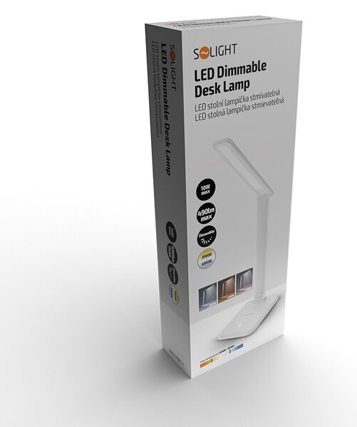 SOLIGHT LED stmievateľná stolná lampička 10W, 490lm, zmena chromatičnosti CCT, biela