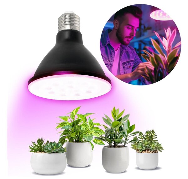 LED Žiarovka na rast rastlín VITABLOOM E27/9W/230V 1200K čierna - Brilagi