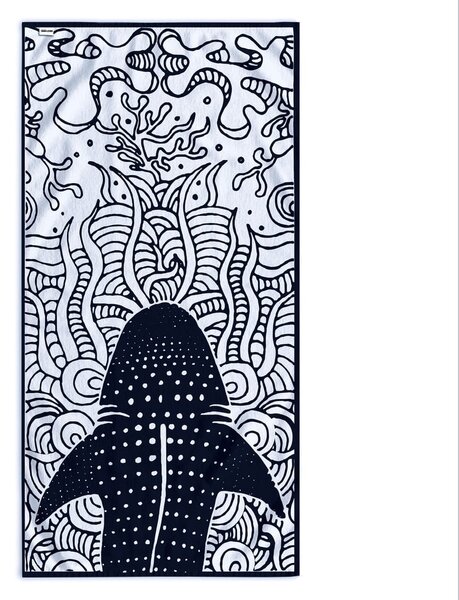 Tmavomodrá plážová osuška 90x180 cm Shark - DecoKing