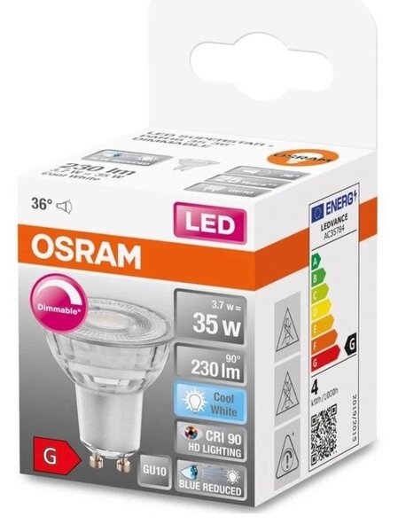 LED Stmievateľná žiarovka PAR16 GU10/3,7W/230V 4000K CRI 90 - Osram