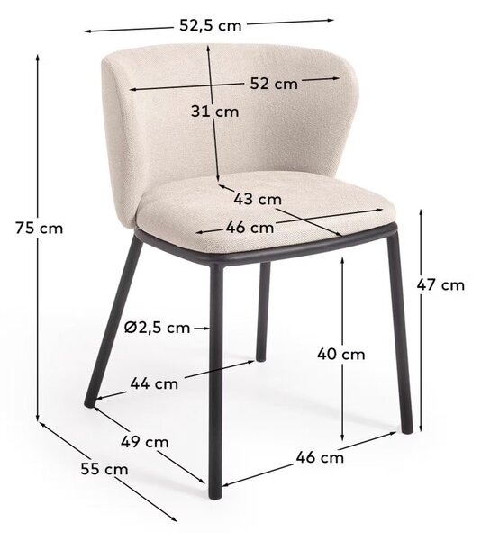 Béžová jedálenská stolička Ciselia – Kave Home