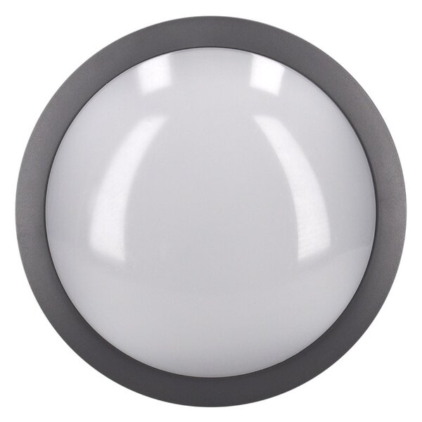 SOLIGHT LED vonkajšie osvetlenie Siena 20W, 1500lm, 4000K, IP54, 23cm, kruhové sivé