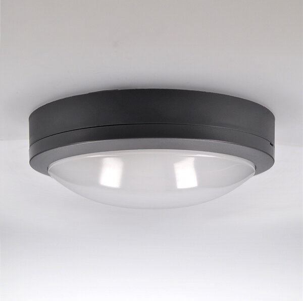 SOLIGHT LED vonkajšie osvetlenie Siena 20W, 1500lm, 4000K, IP54, 23cm, kruhové sivé