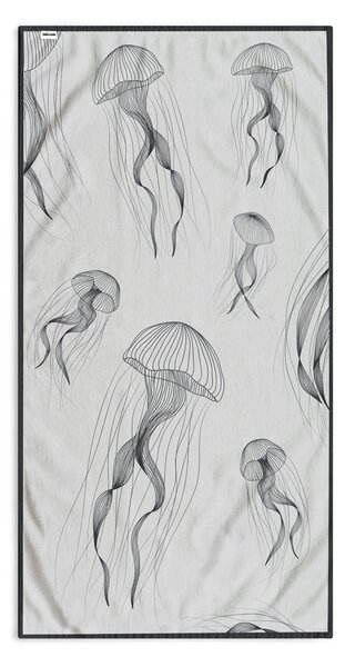 Čierno-biela plážová osuška 90x180 cm Jellyfish - DecoKing