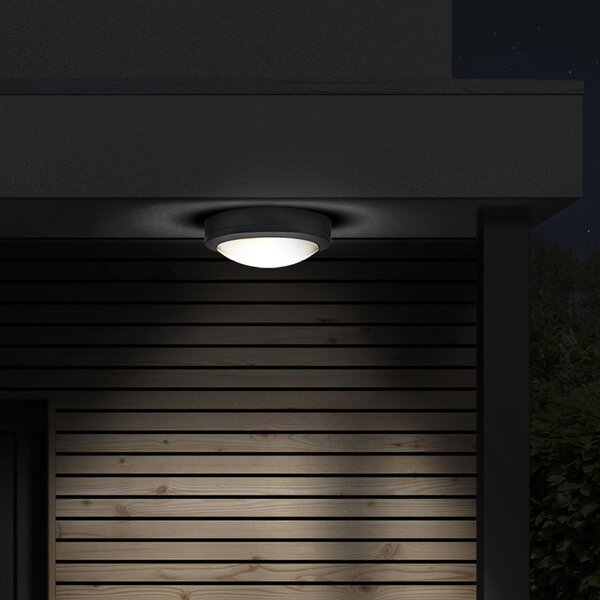 SOLIGHT LED vonkajšie osvetlenie so senzorom Siena sivé 20W, 1500lm, 4000K, IP54, 23cm