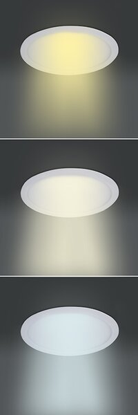 SOLIGHT LED mini panel CCT, podhľadový, 24W, 1800lm, 3000K, 4000K, 6000K, okrúhly