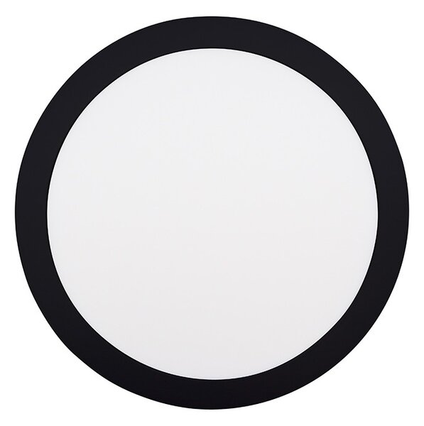 SOLIGHT LED mini panel CCT, prisadený, 24W, 1800lm, 3000K, 4000K, 6000K, okrúhly čierny