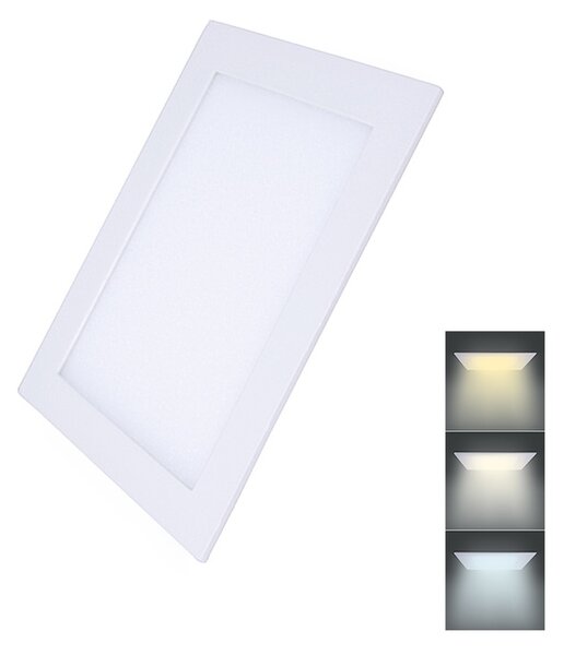 SOLIGHT LED mini panel CCT, podhľadový, 18W, 1530lm, 3000K, 4000K, 6000K, štvorcový