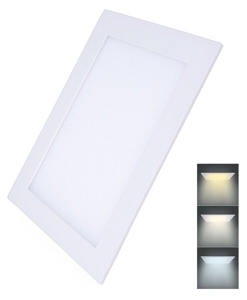 SOLIGHT LED mini panel CCT, podhľadový, 24W, 1800lm, 3000K, 4000K, 6000K, štvorcový