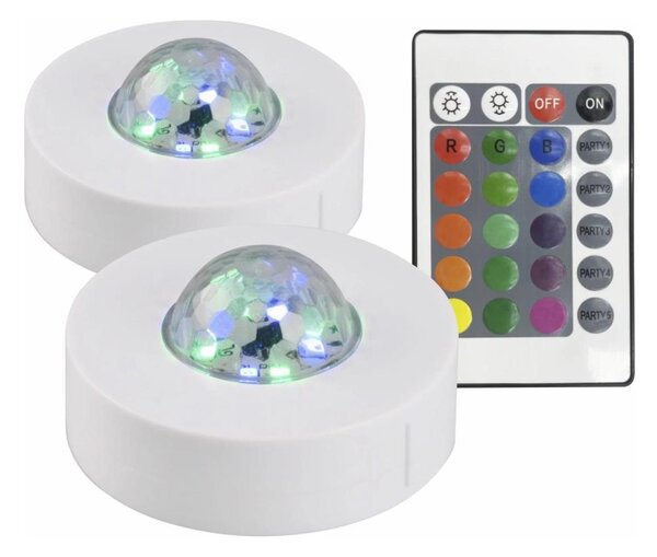 SADA 2x LED RGB Dekoračné svietidlo FESTA 3xAAA/4,5V + diaľkové ovládanie