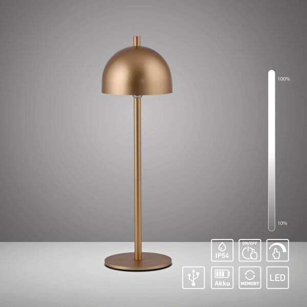 Schöner Wohnen 19244-12 - LED stmievateľná stolná lampa BELLIS LED/2,5W/5V IP54 zlatá