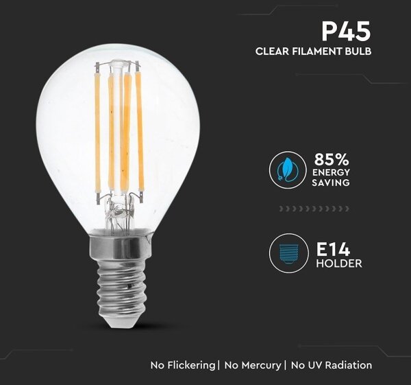 LED Žiarovka FILAMENT P45 E14/6W/230V 2700K